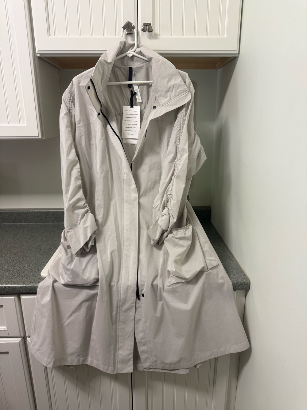 lululemon athletica Light Gray Hooded Trench Coat - Smooth Departure Jacket